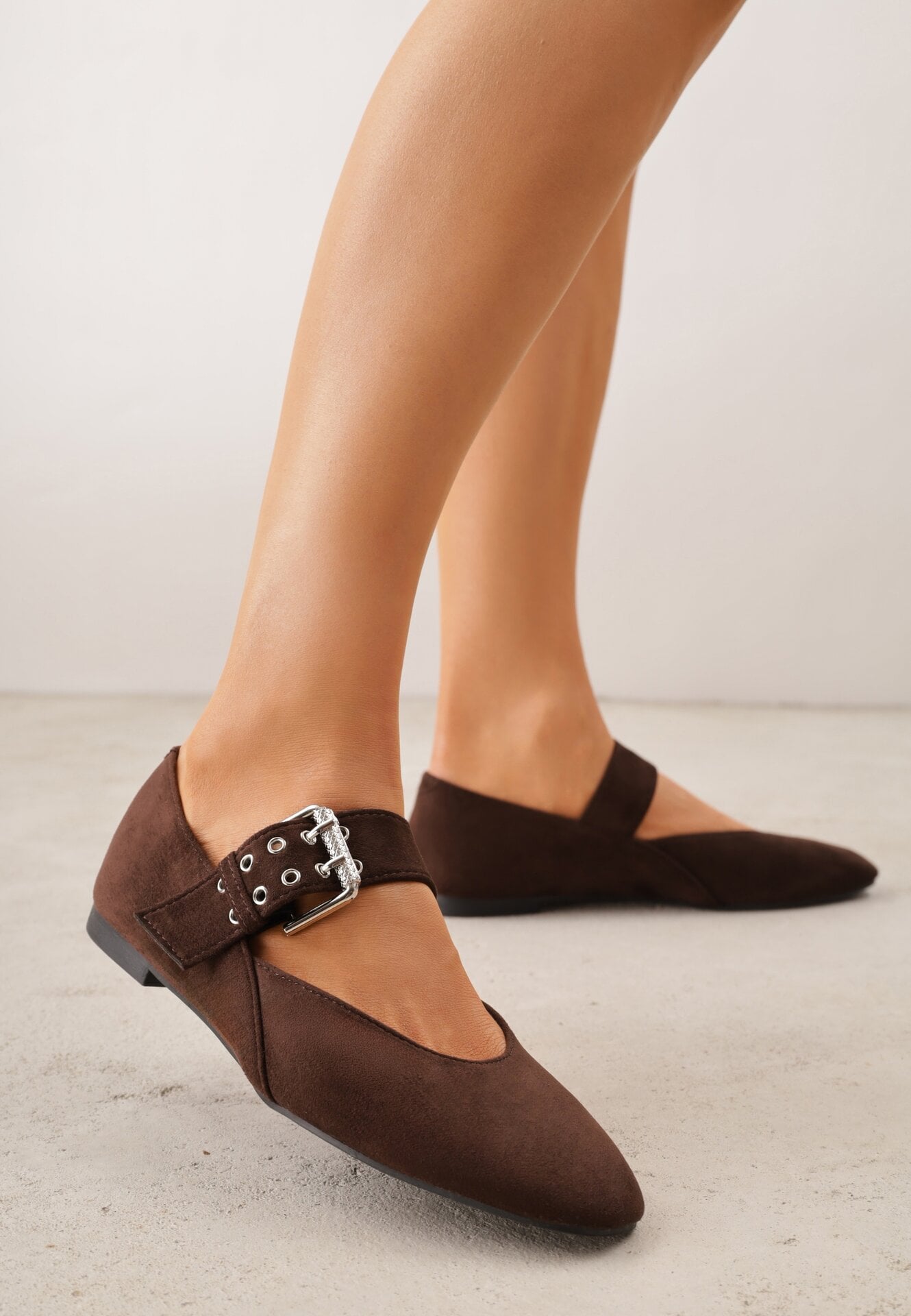 Balerini Maro închis Vices cu Branț din Piele și Baretă Lată cu Cataramă Rilucea