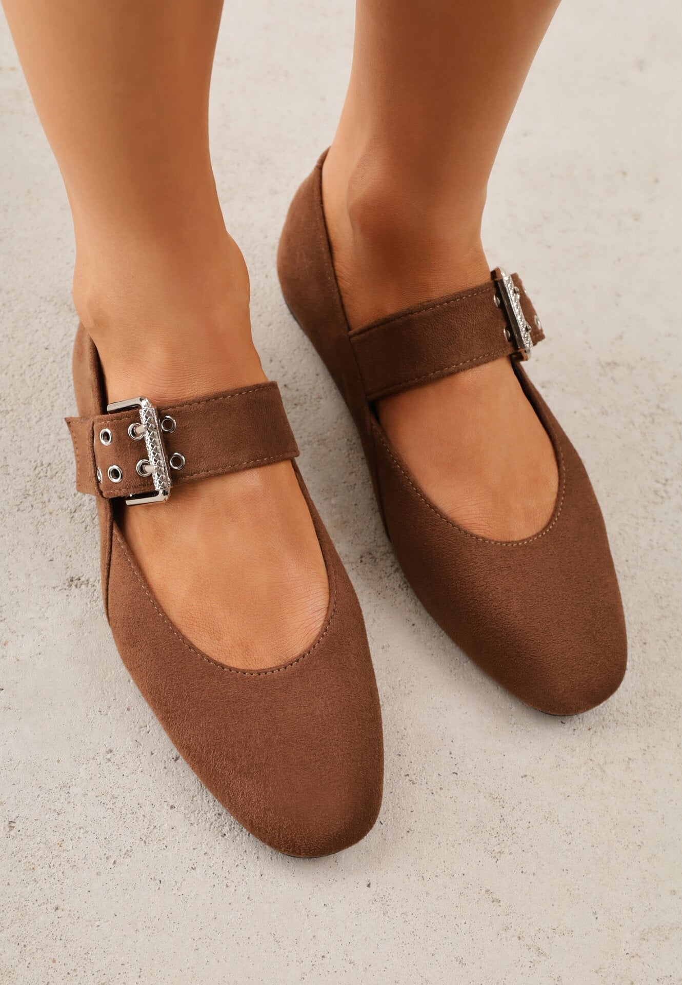 Balerini Maro deschis Vices cu Branț din Piele și Curea Lată cu Cataramă Rilucea