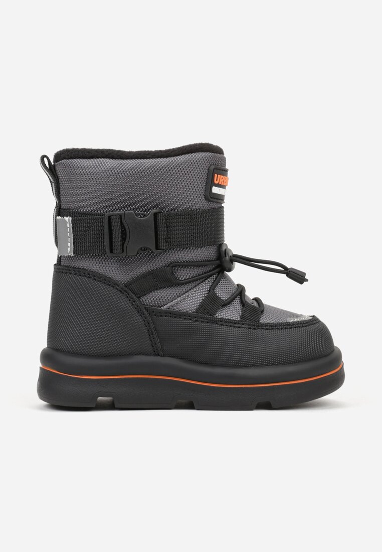 Cizme de zăpadă Gri Impermeabile cu Imprimare și Curea cu Cataramă Monariella