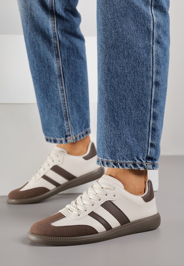 Sneakers Bej cu maro