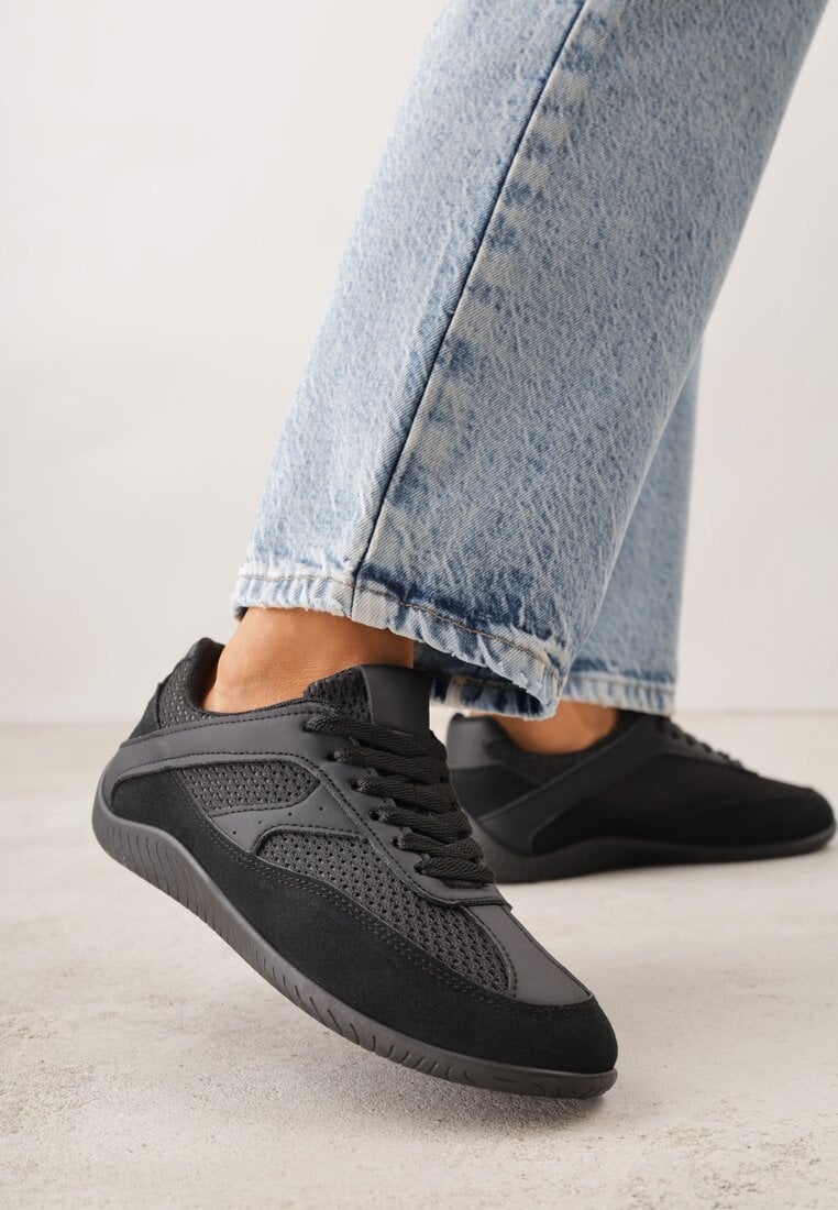 Adidași Negre Decorați cu Motiv Geometric Lamemisia