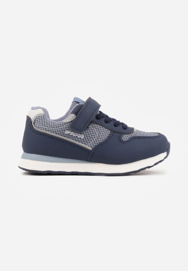 Pantofi Sport Sneakers Bleumarin cu Branț din Piele și Inserții din Plasă Phaethiax