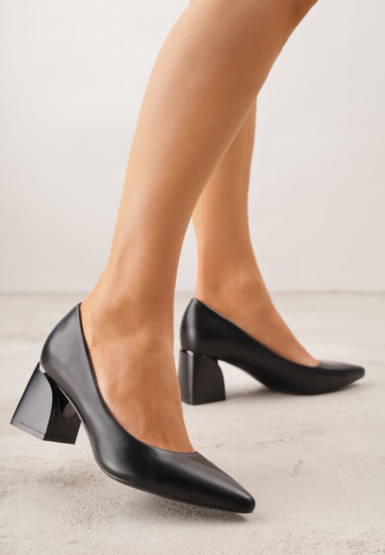 Pantofi stiletto Negri cu toc Geometric Oriphishis