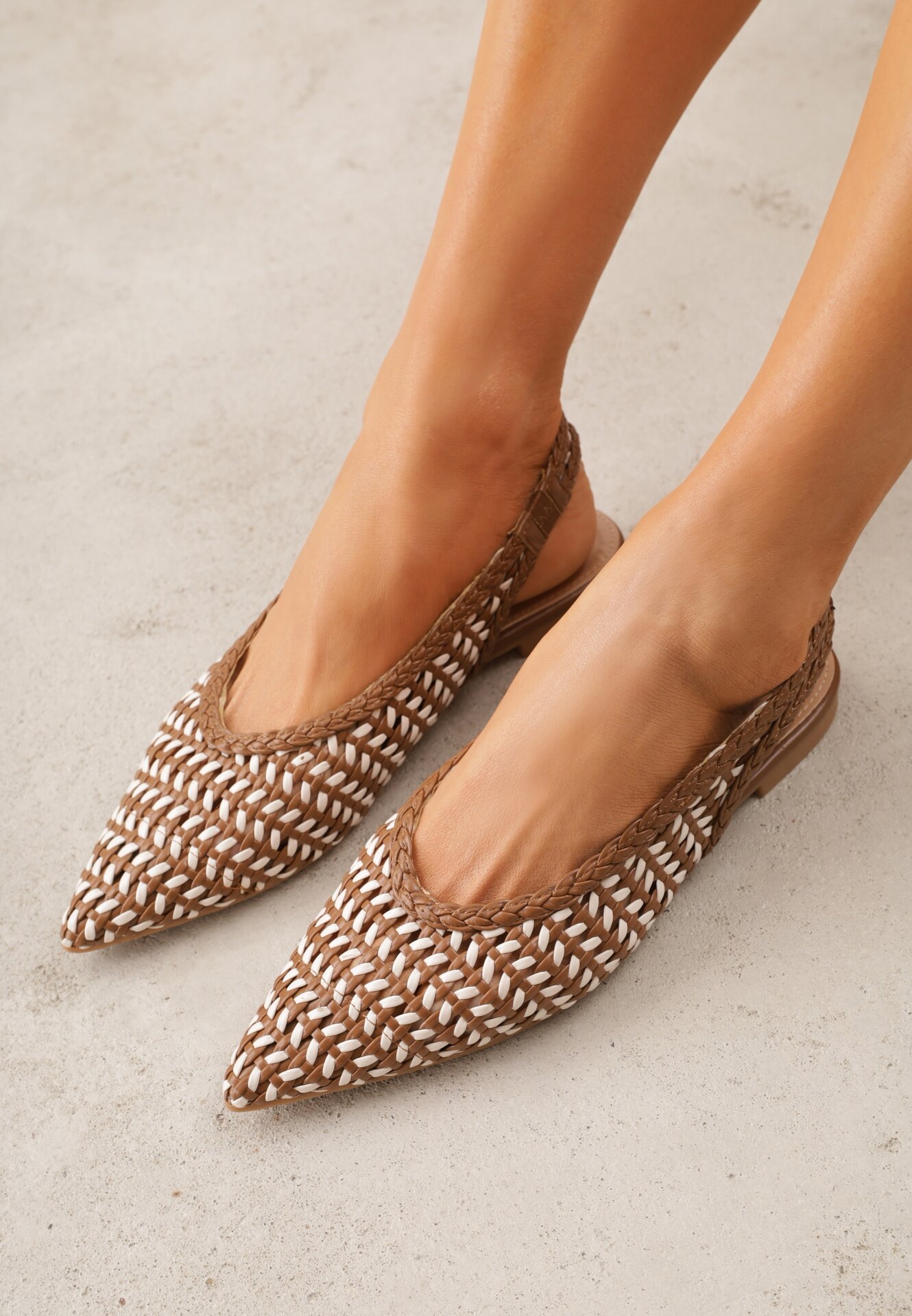 Balerini Maro Împletiți cu vârf ascuțit și călcâi deschis Safire