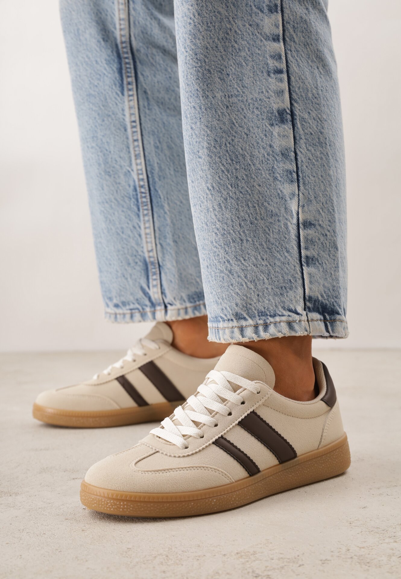 Sneakers Bej cu maro