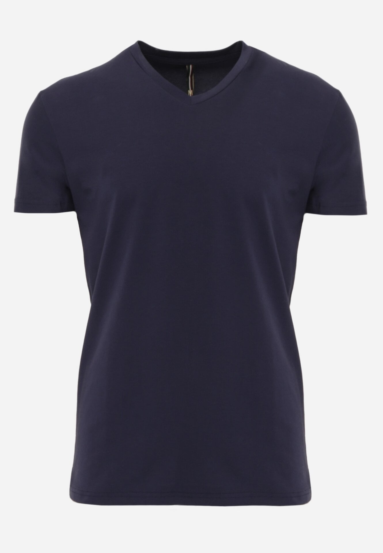 Tricou Bleumarin din Bumbac cu Decolteu în V Rionisse