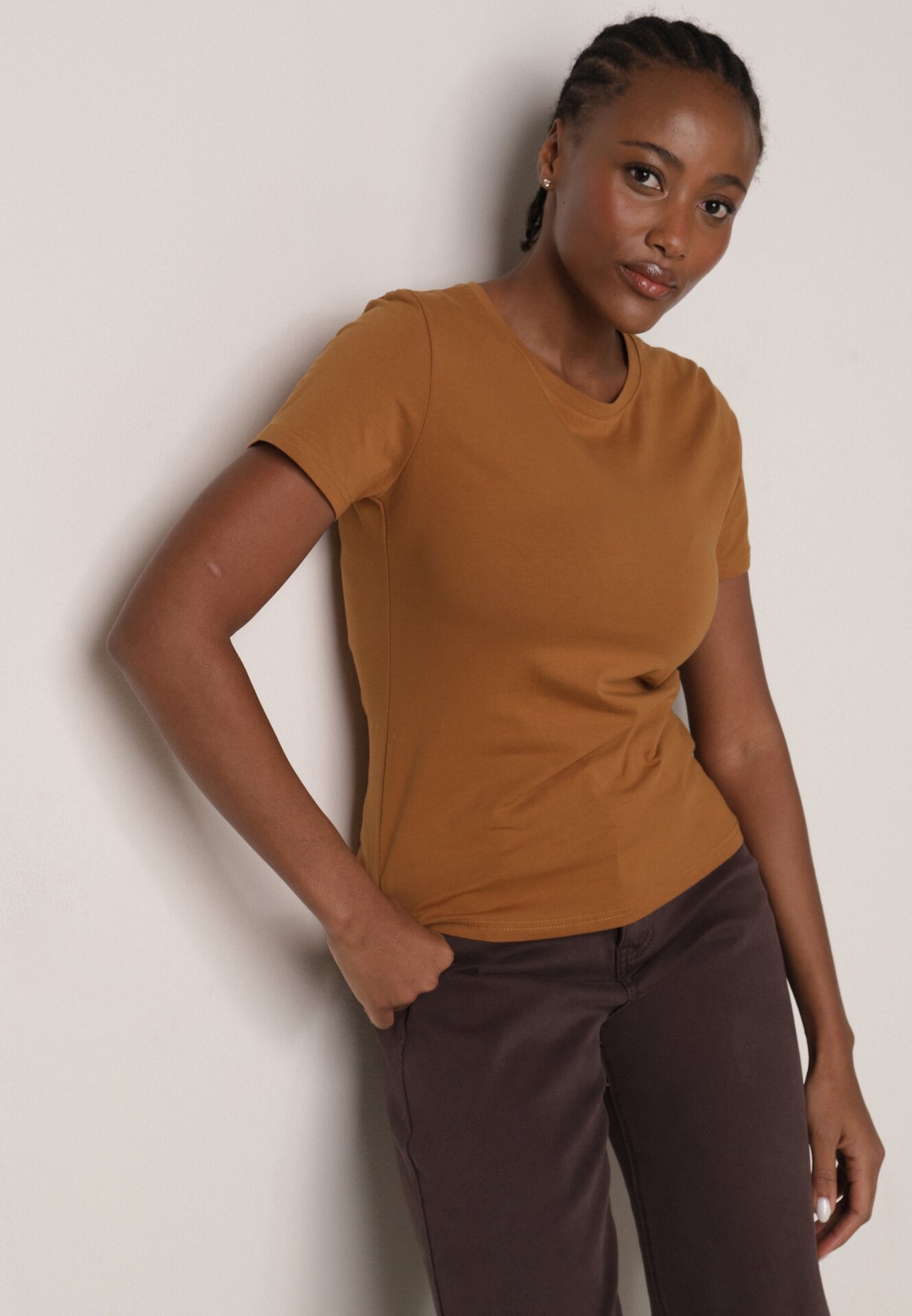 T-shirt Maro din Bumbac în Stil Clasic Nedila