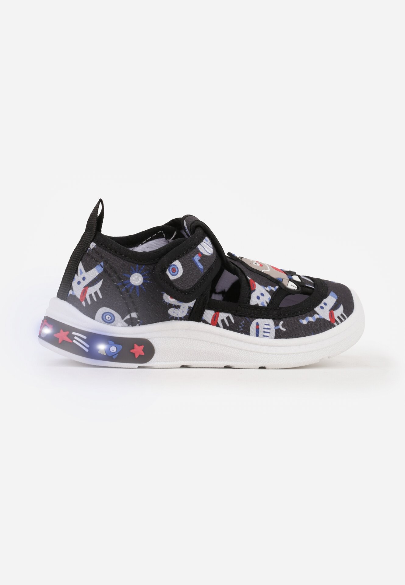 Tenisi Negri cu Branț din Piele cu Motiv Spațial și Decupaje Nedina