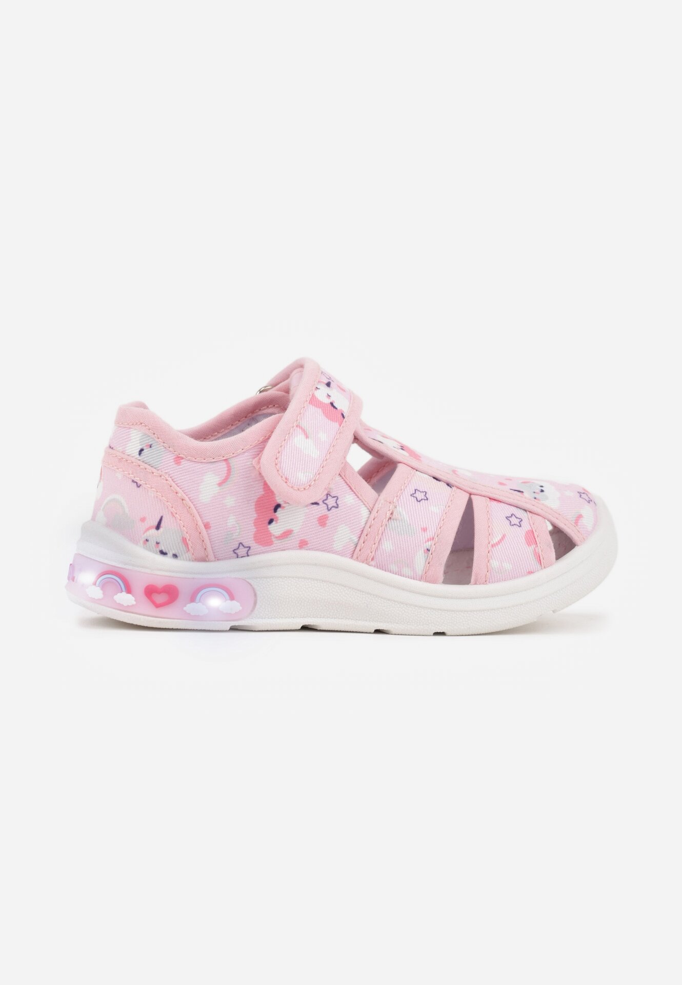 Tenisi roz cu talpă LED luminoasă și branț din piele Azirelle