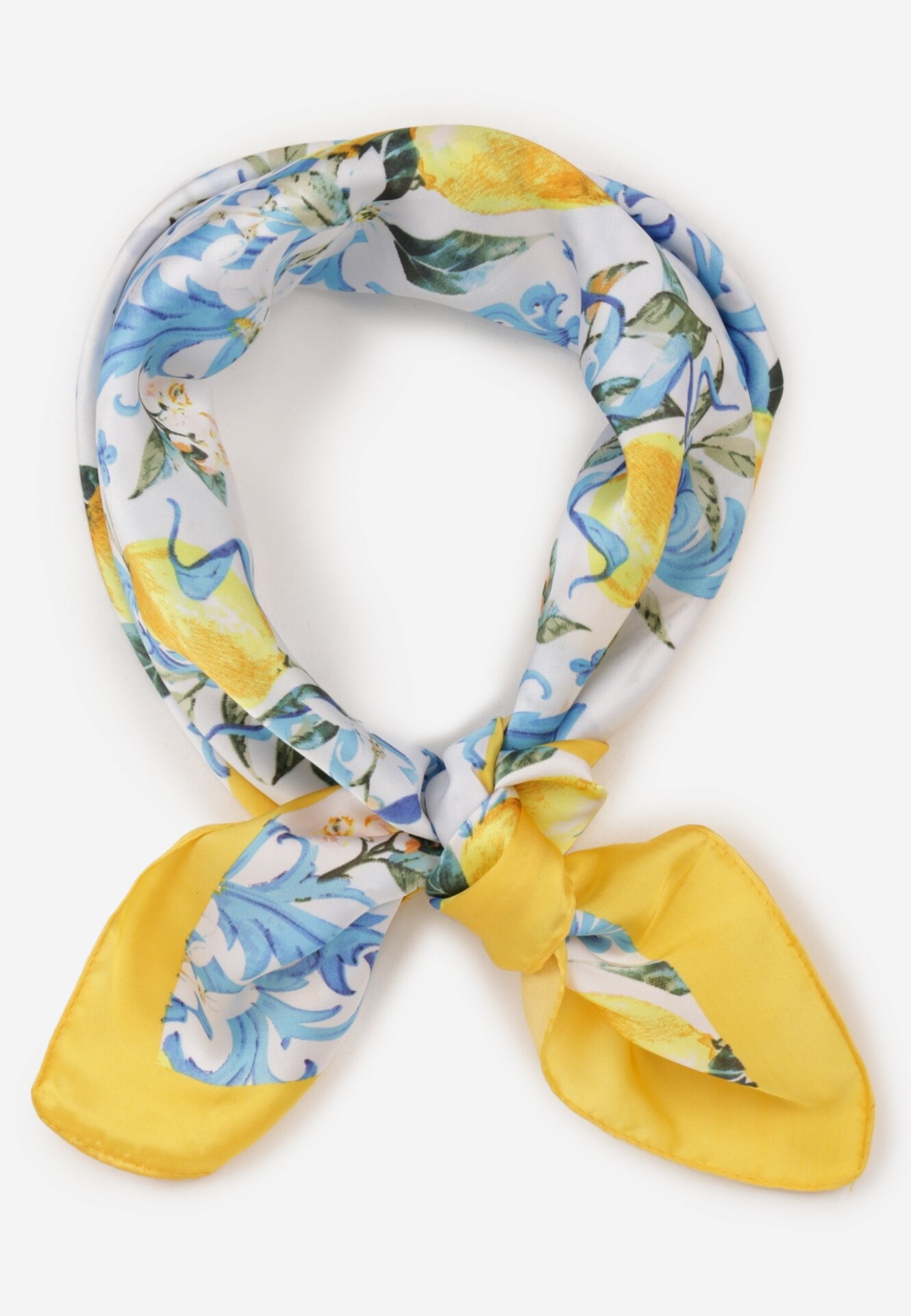 Eșarfă Batic Albastru cu model fructat Rayhelle