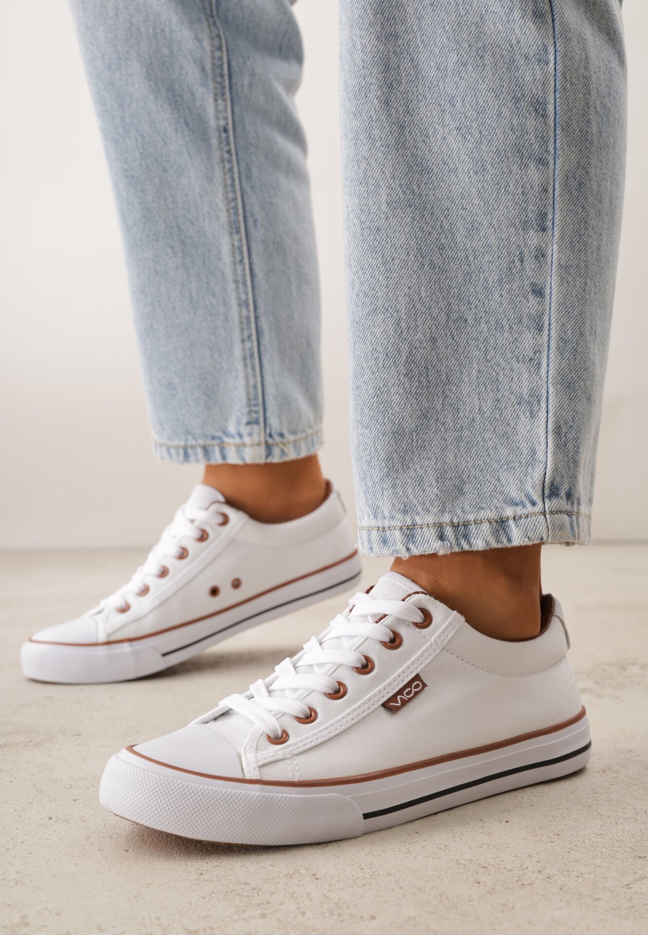 Teniși Clasici Alb-Maro până la gleznă cu paspoal la talpă Kasiope