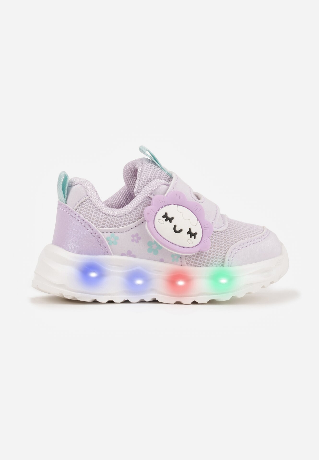 Pantofi Sport Violet Adidași cu Brant din Piele cu LED-uri și Aplicație 3D Geloria