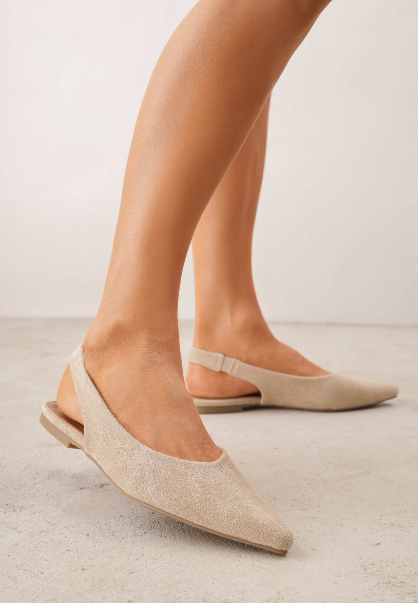 Balerini Bej deschis tip slingback Adriame