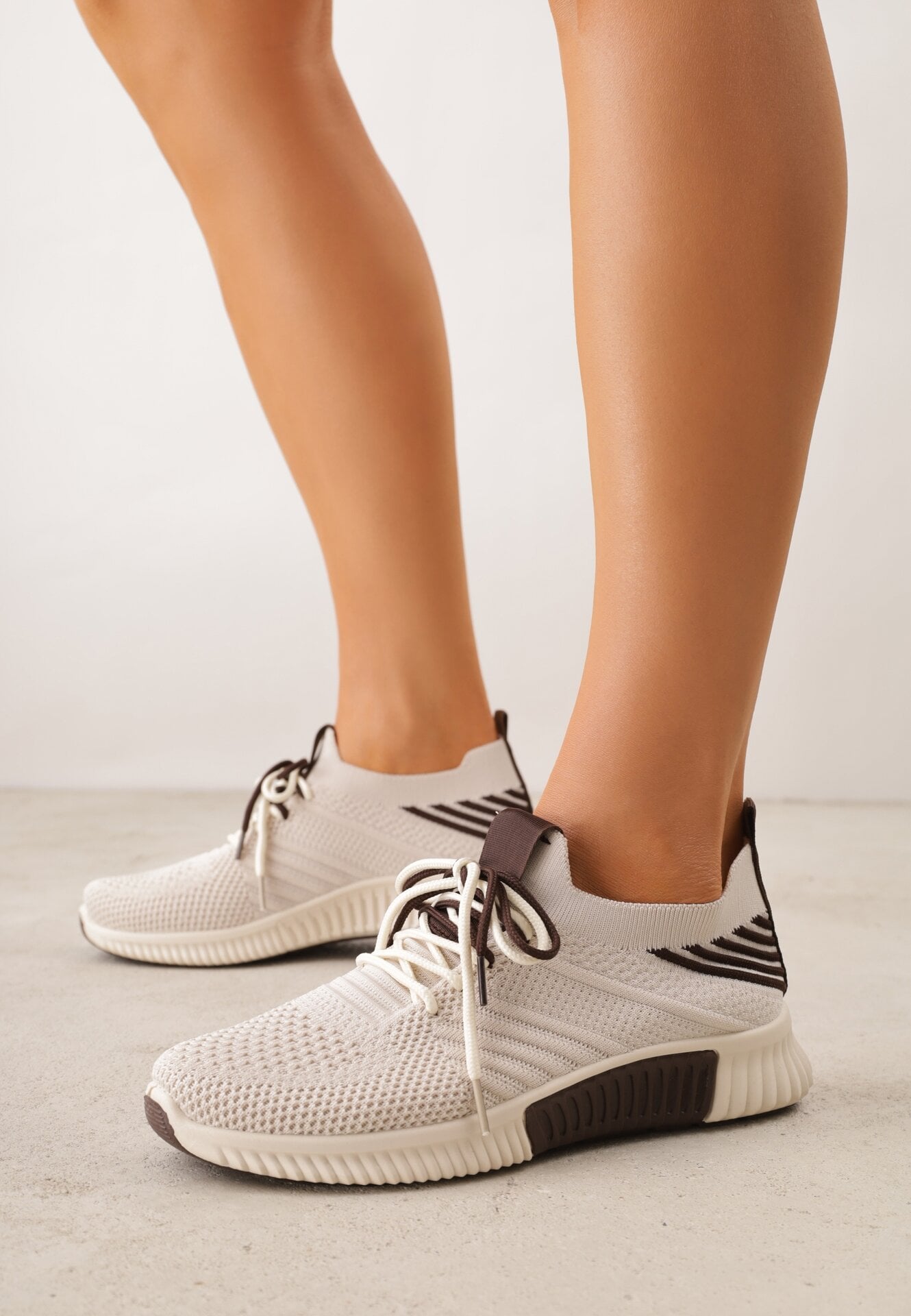 Sneakers bej cu șiret dublu Fontarin