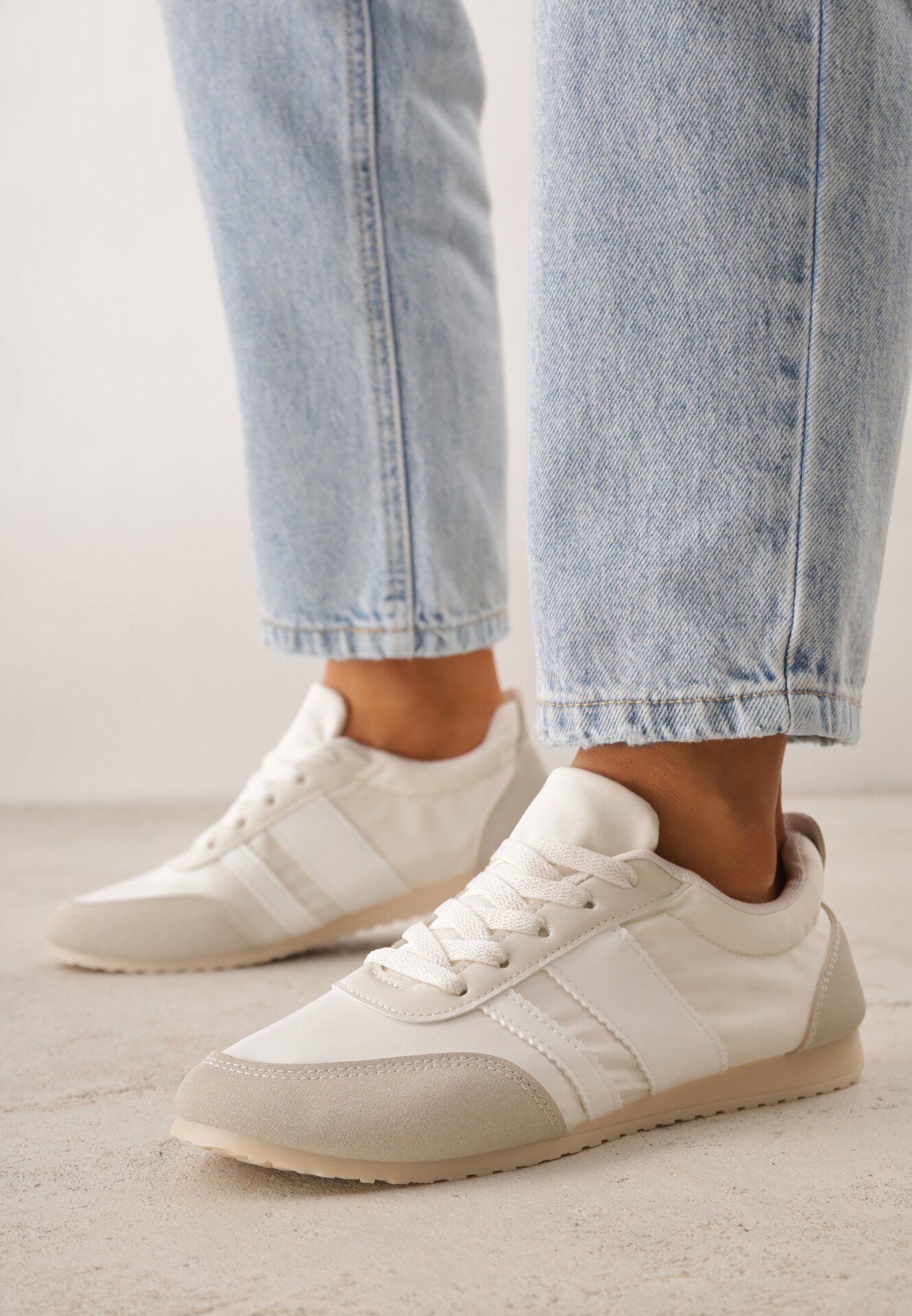 Adidași Bej Emblematici Teniși cu Încrețitură la Călcâi Rhodophine