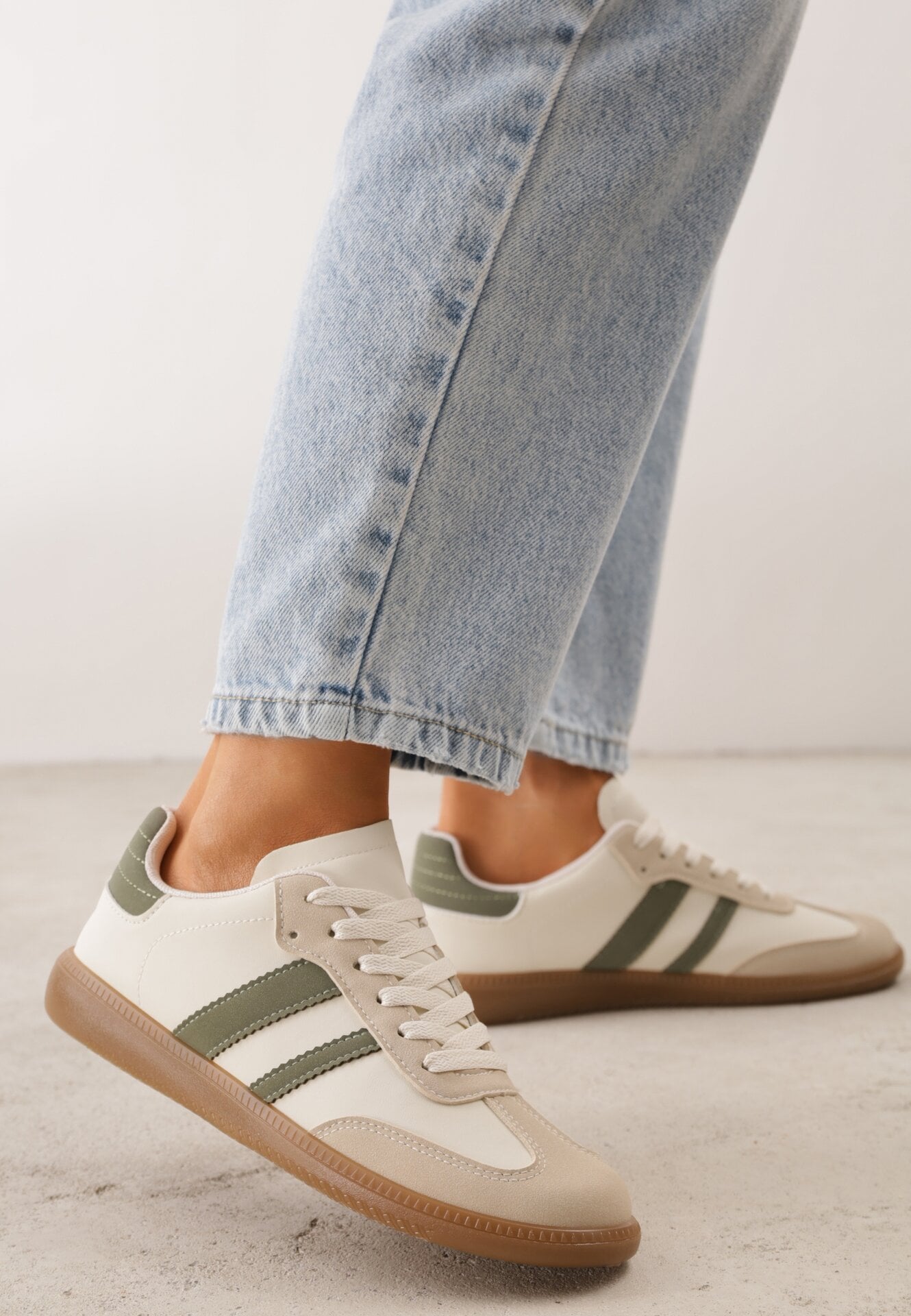 Sneakers Bej cu verde