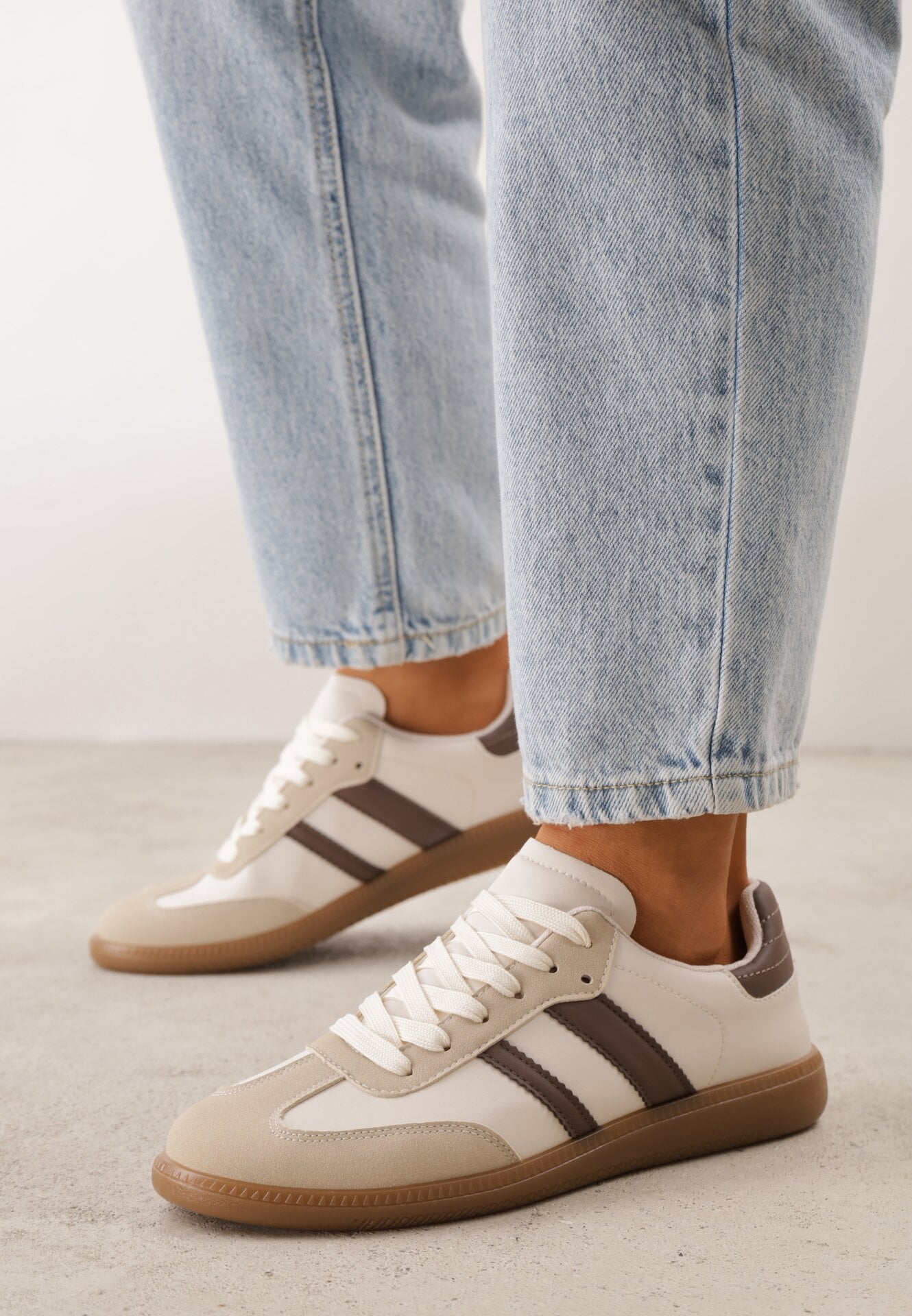 Sneakers Bej cu maro