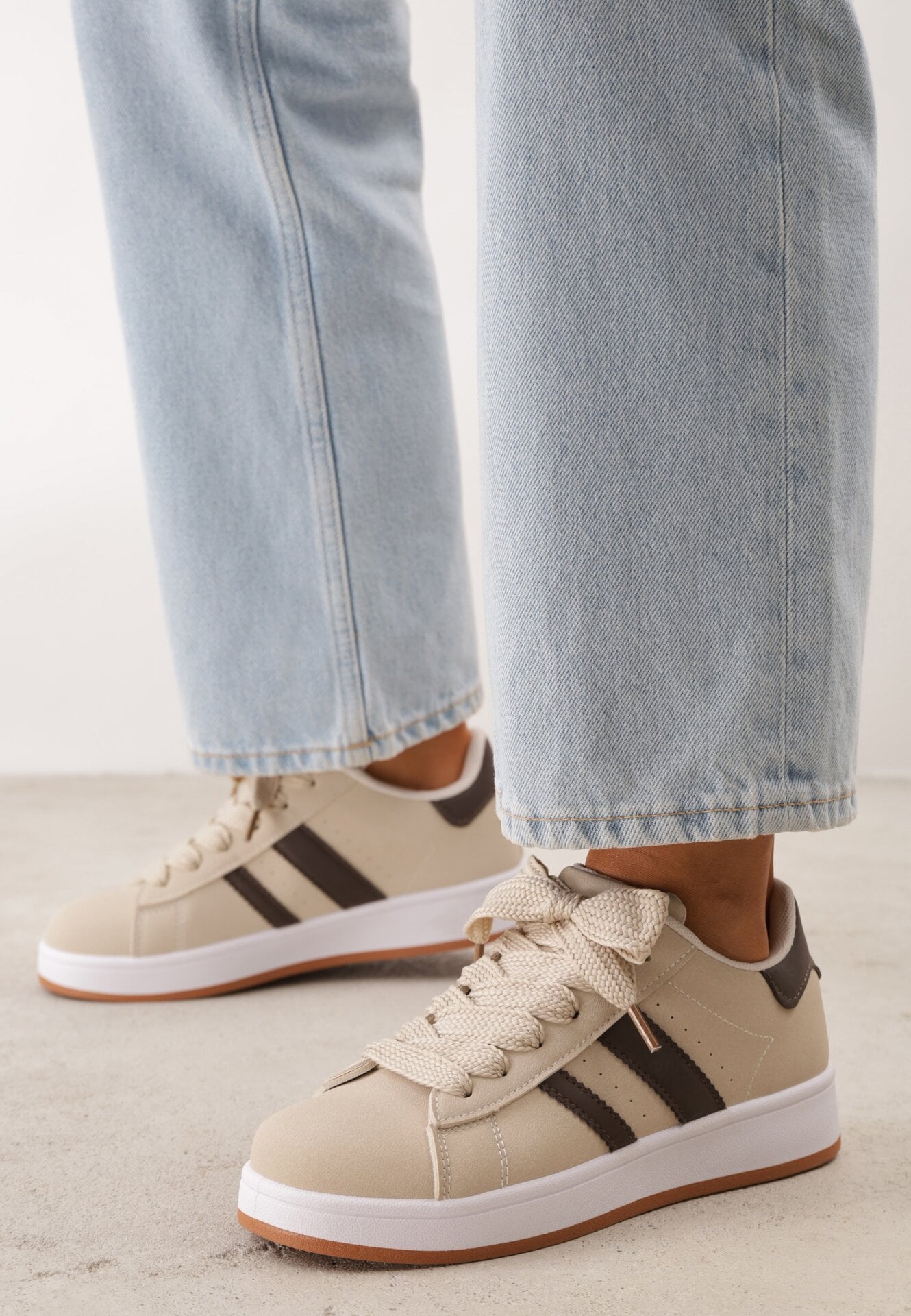Sneakers Bej cu maro