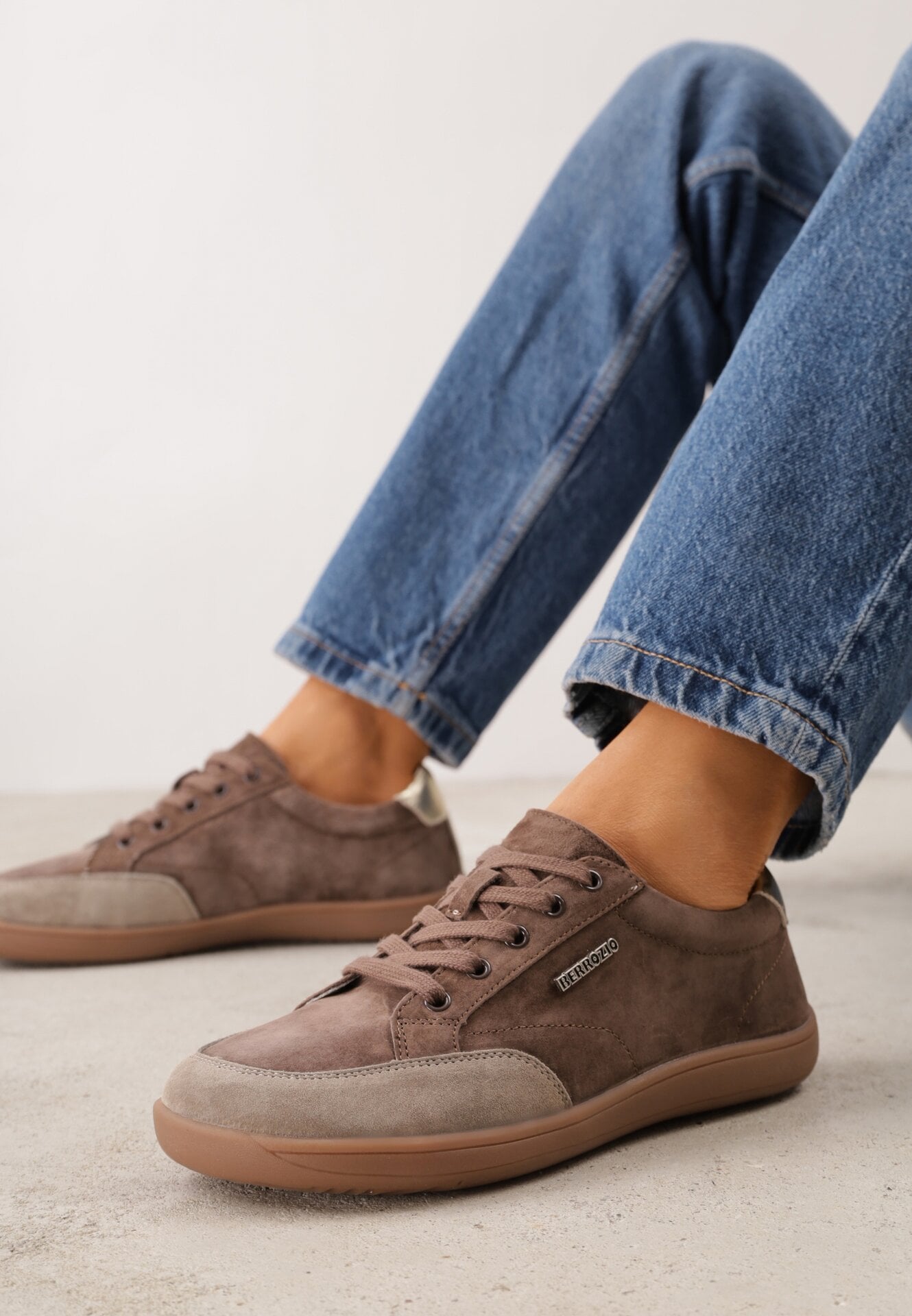Sneakers din piele în stil retro, tip barefoot Ignatia Maro