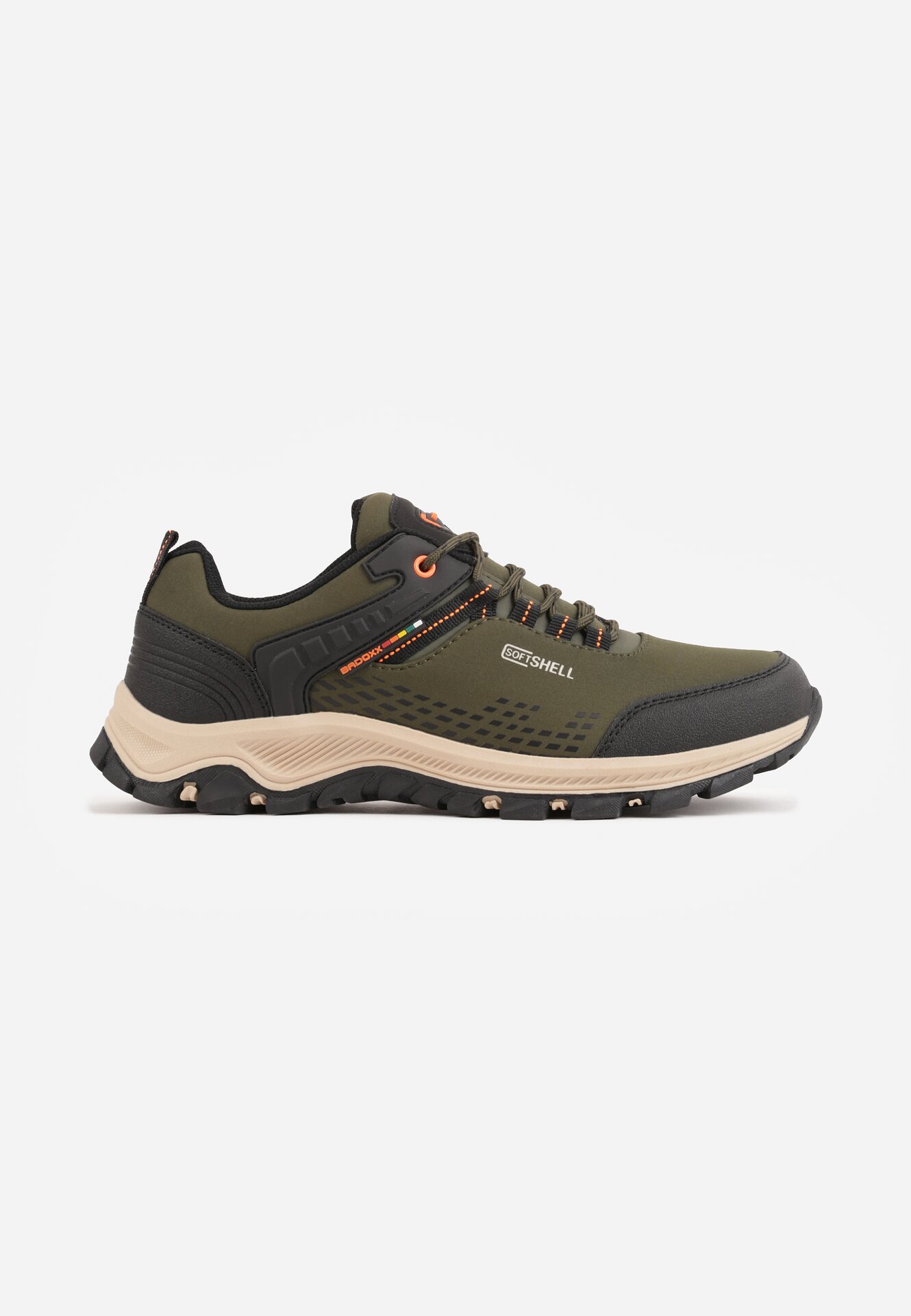 Pantofi de trekking cu model geometric embosat și inscripția Jovianne Bej închis