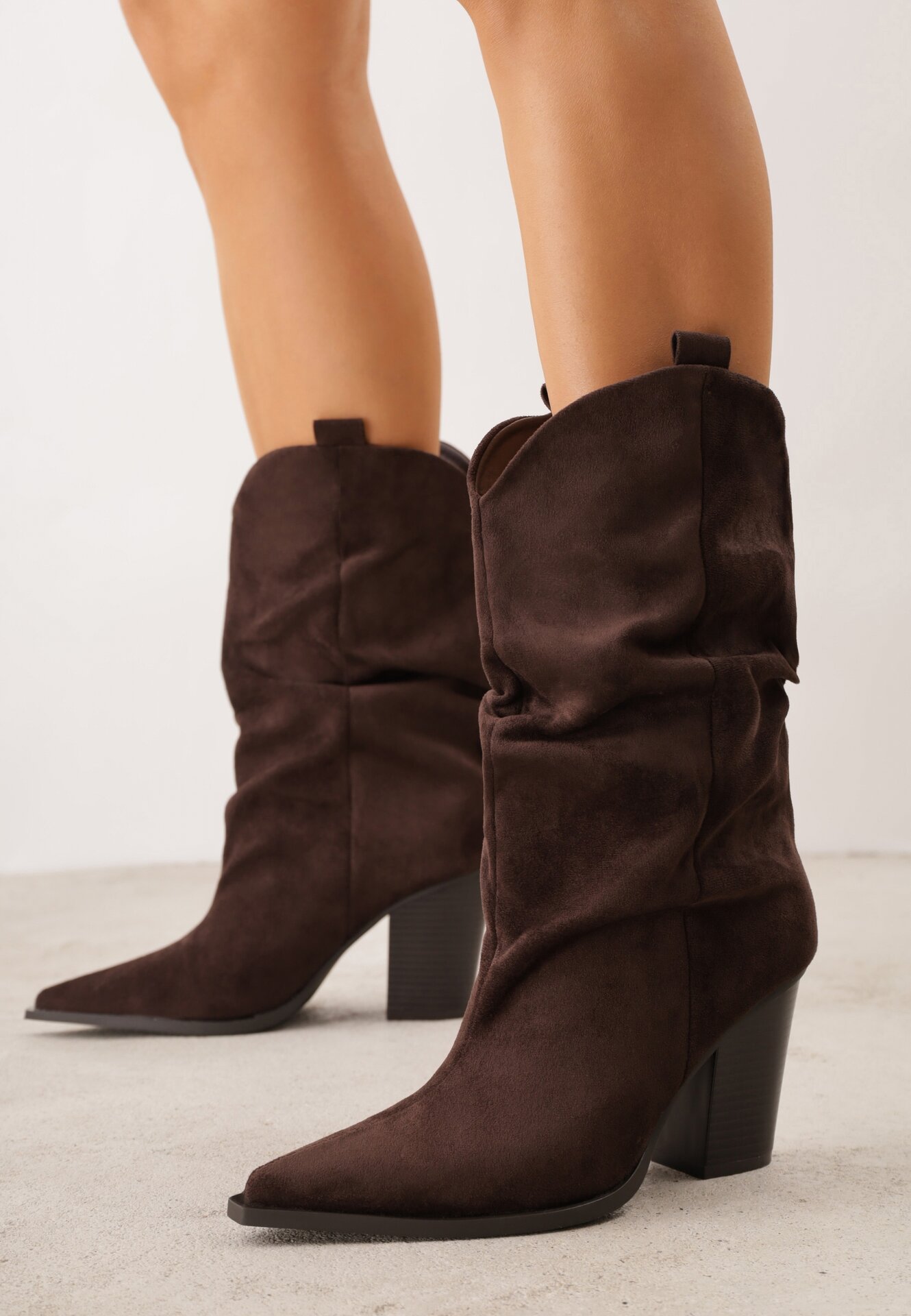 Botine cu toc con Obelina Maro