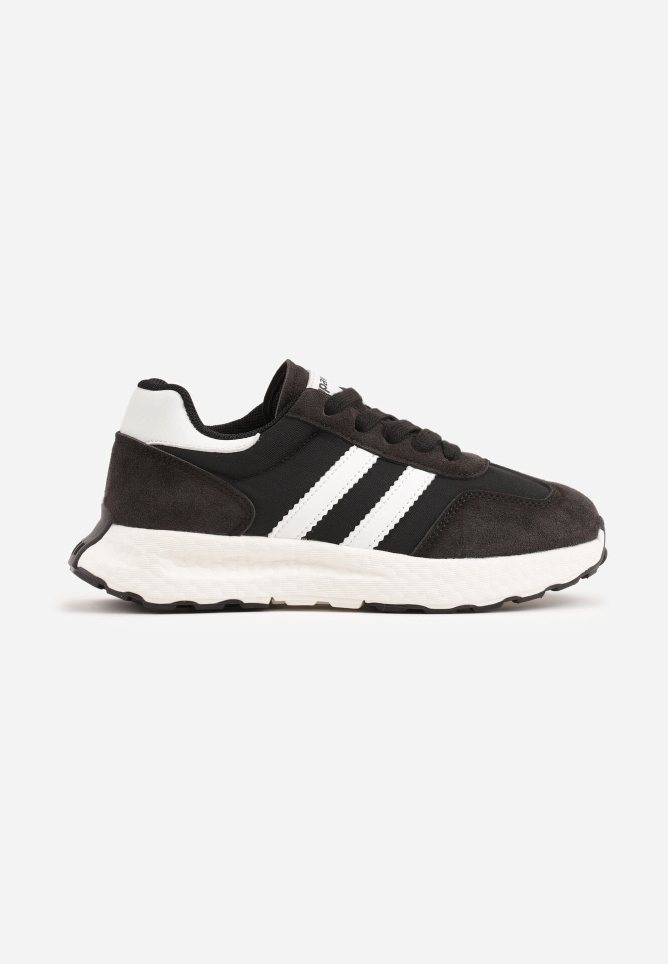 Pantofi sport sneakers cu scai și branț din piele Ladru Negri