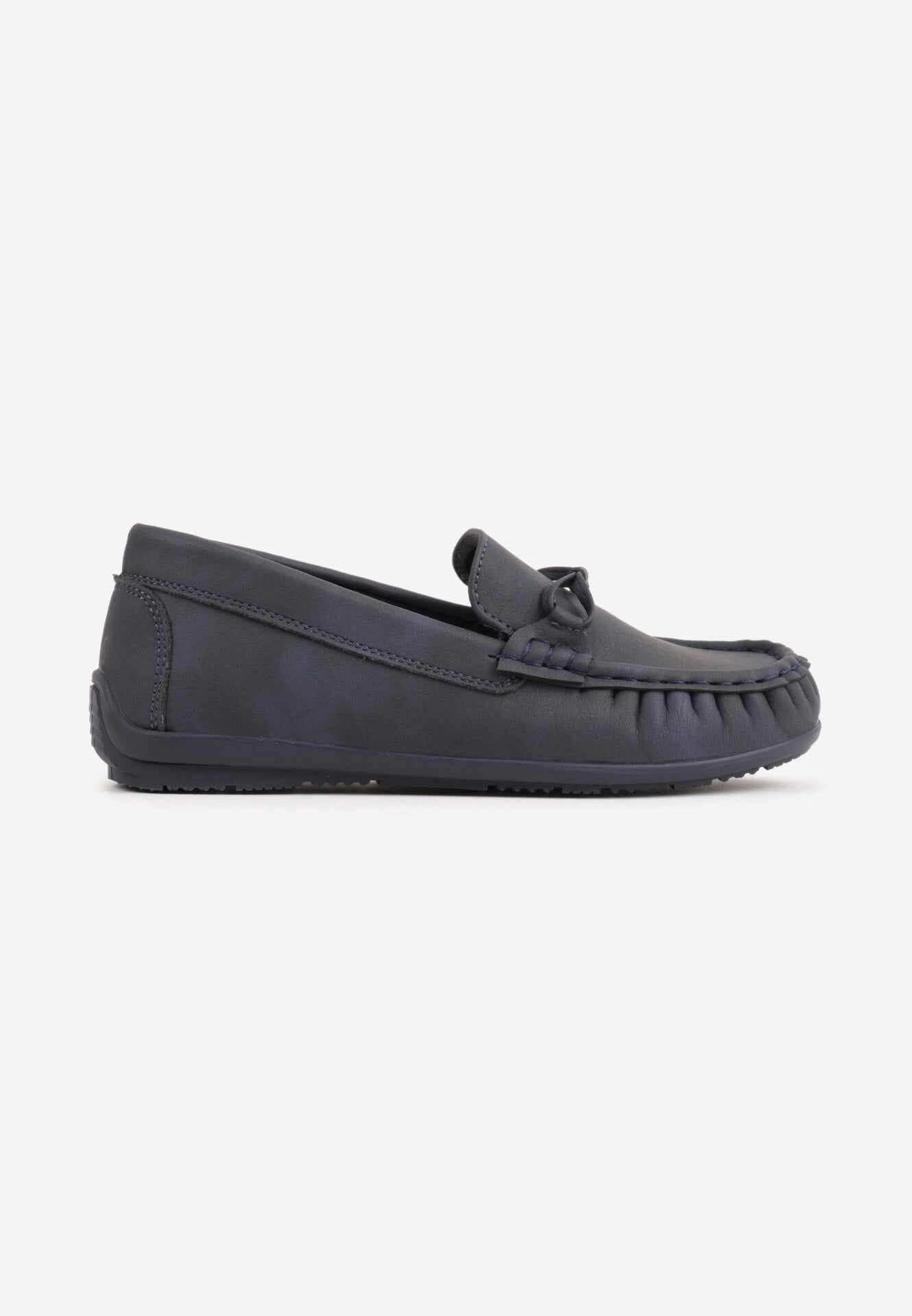 Pantofi tip mocasin cu branț din piele și șnur decorativ Osoen Bleumarin