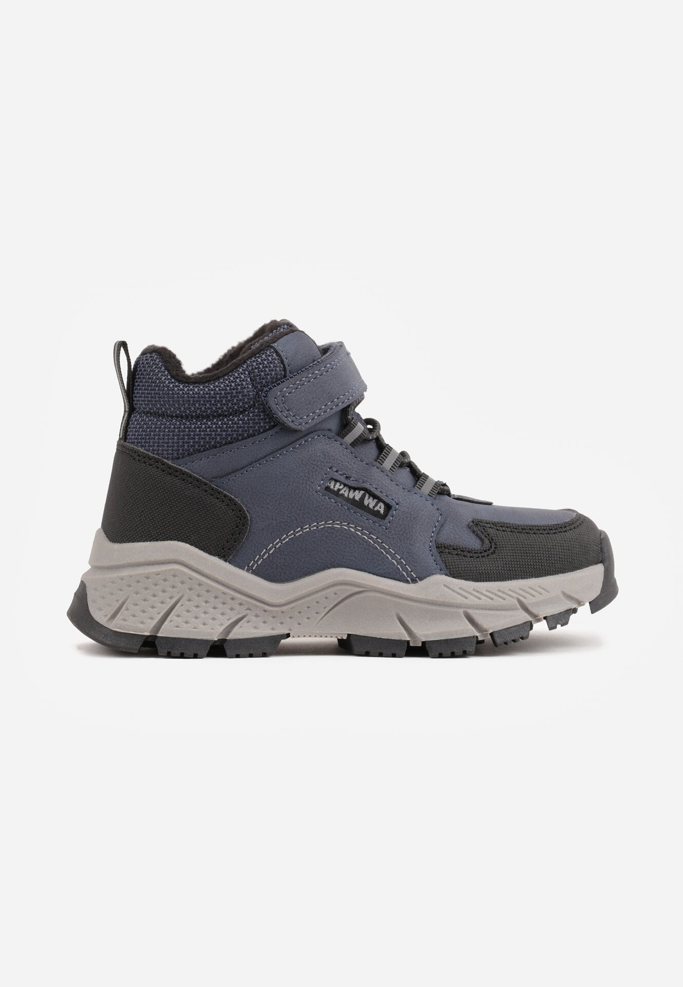 Sneakers din denim, cu scai, cu talpă groasă și profilată Highian Bleumarin