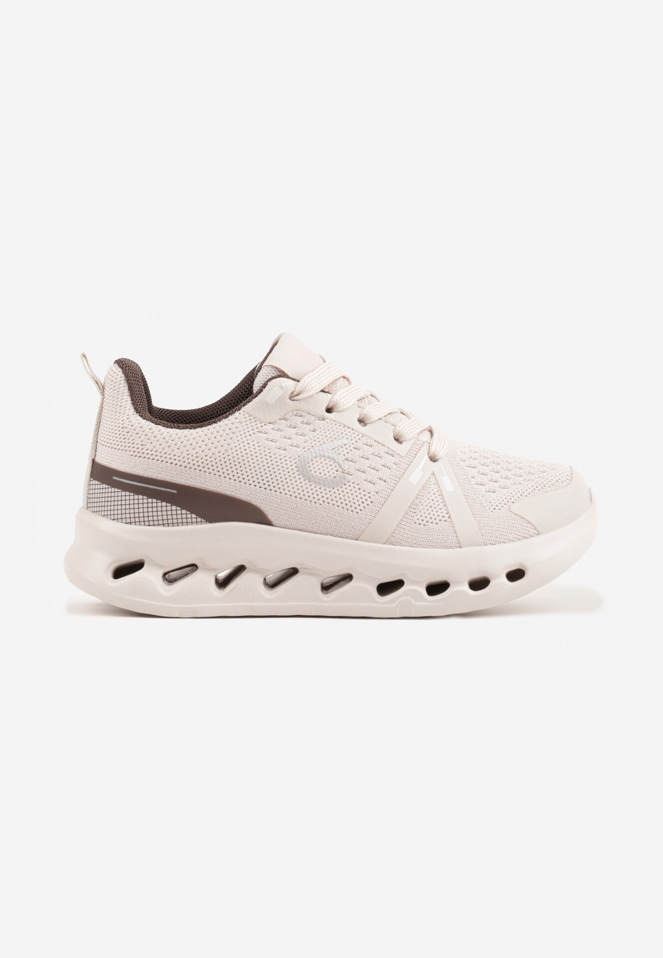 Sneakers sport cu fețe embosate Kateni Bej cu Bej cu maro