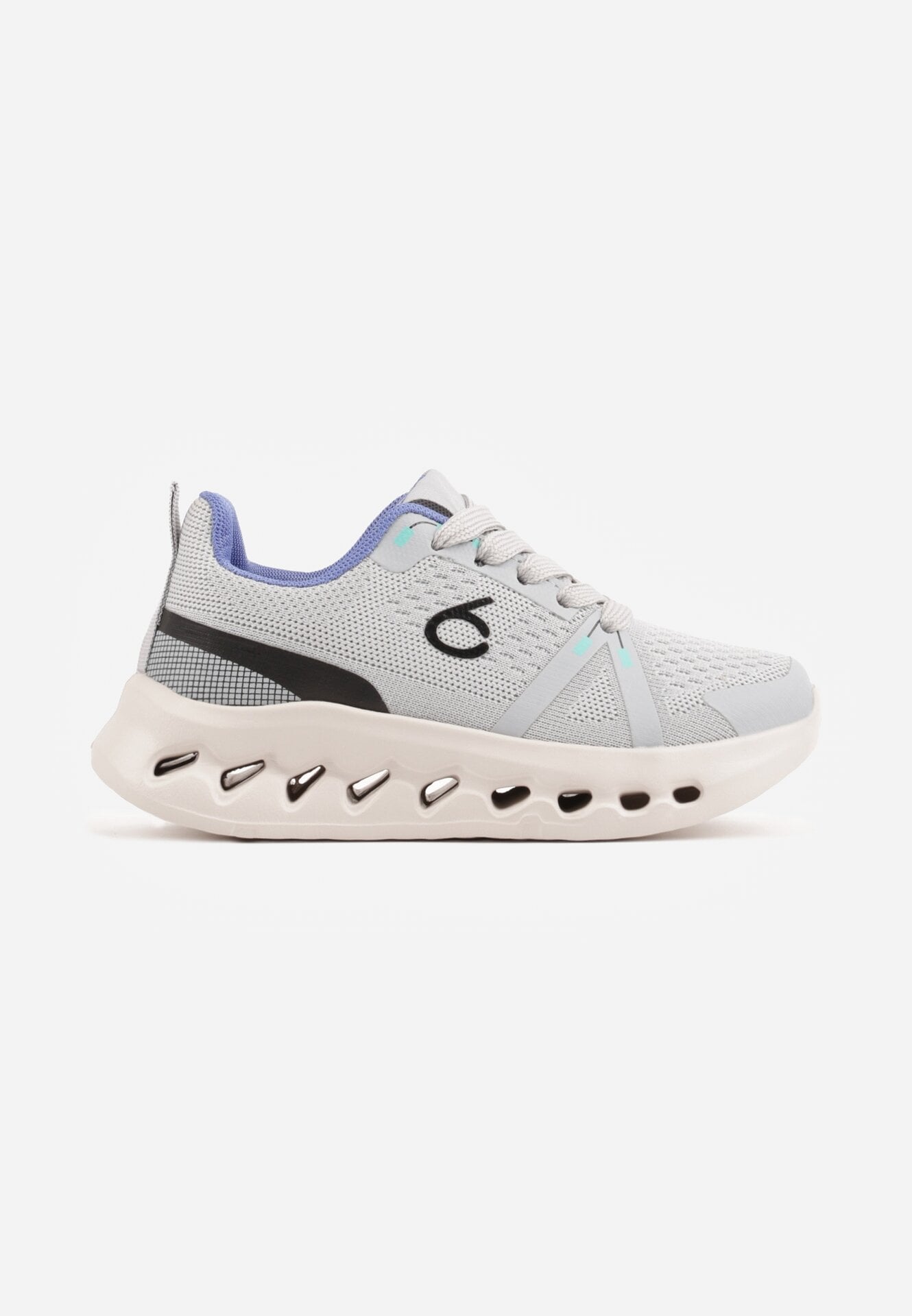 Sneakers sport cu fețe embosate Kateni Bej cu Gri cu albastru