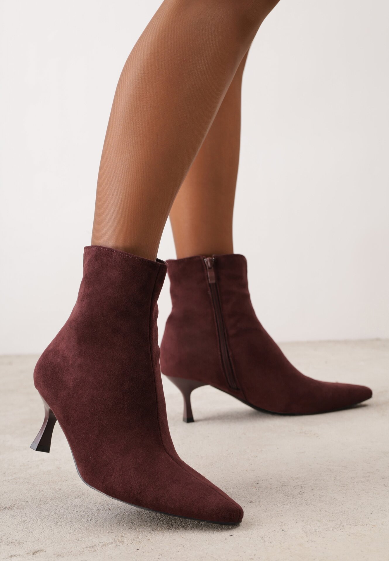 Asortate Minimaliste Botine pe toc kitten Siwira Bordo