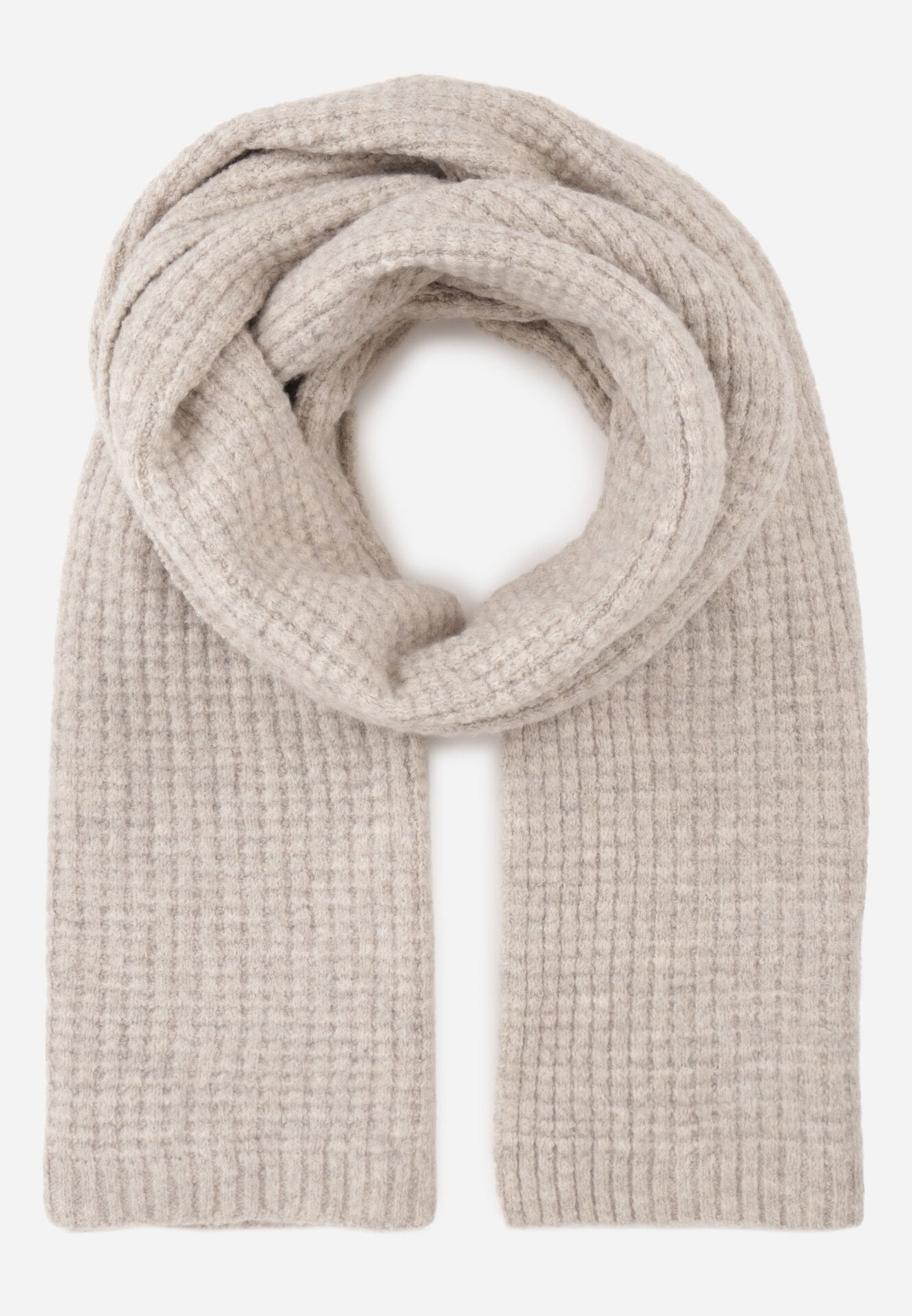Fular clasic din tricot cu model fagure Vikitala Bej