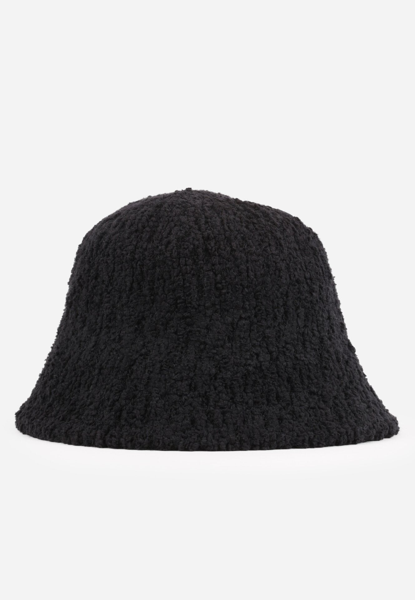 Pălărie bucket hat din tricot boucle Iverlea Neagră
