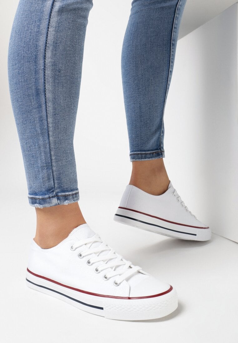 Tenisi Albi în stil clasic cu carâmb scurt Tyrell