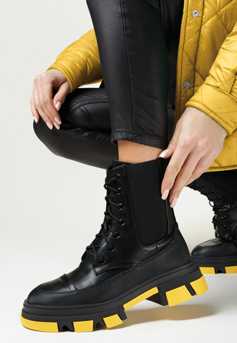 Botine Negre cu Galben