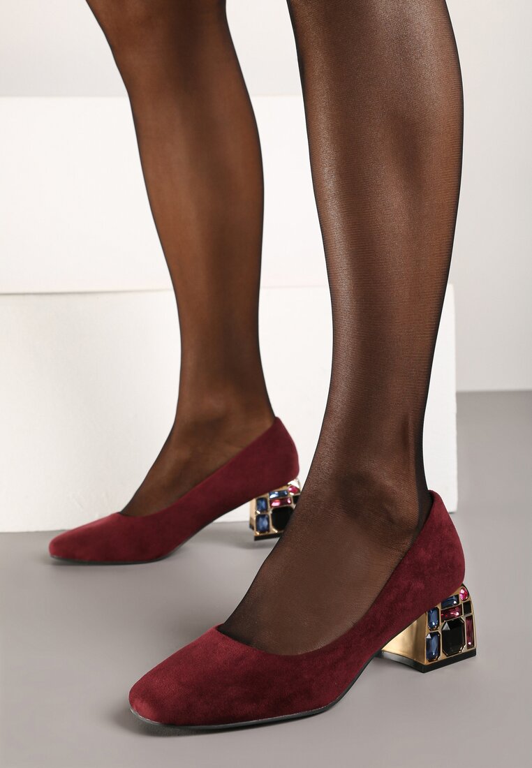 Pantofi cu toc Bordo