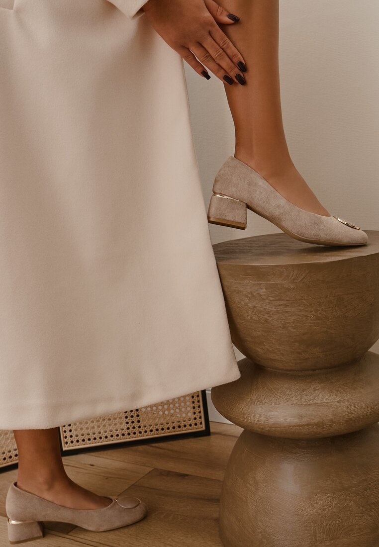 Pantofi cu toc Bej