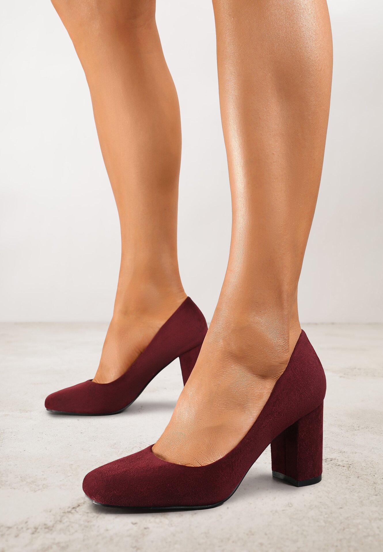 Pantofi cu toc Bordeaux Clasici cu branț din piele naturală Maithra