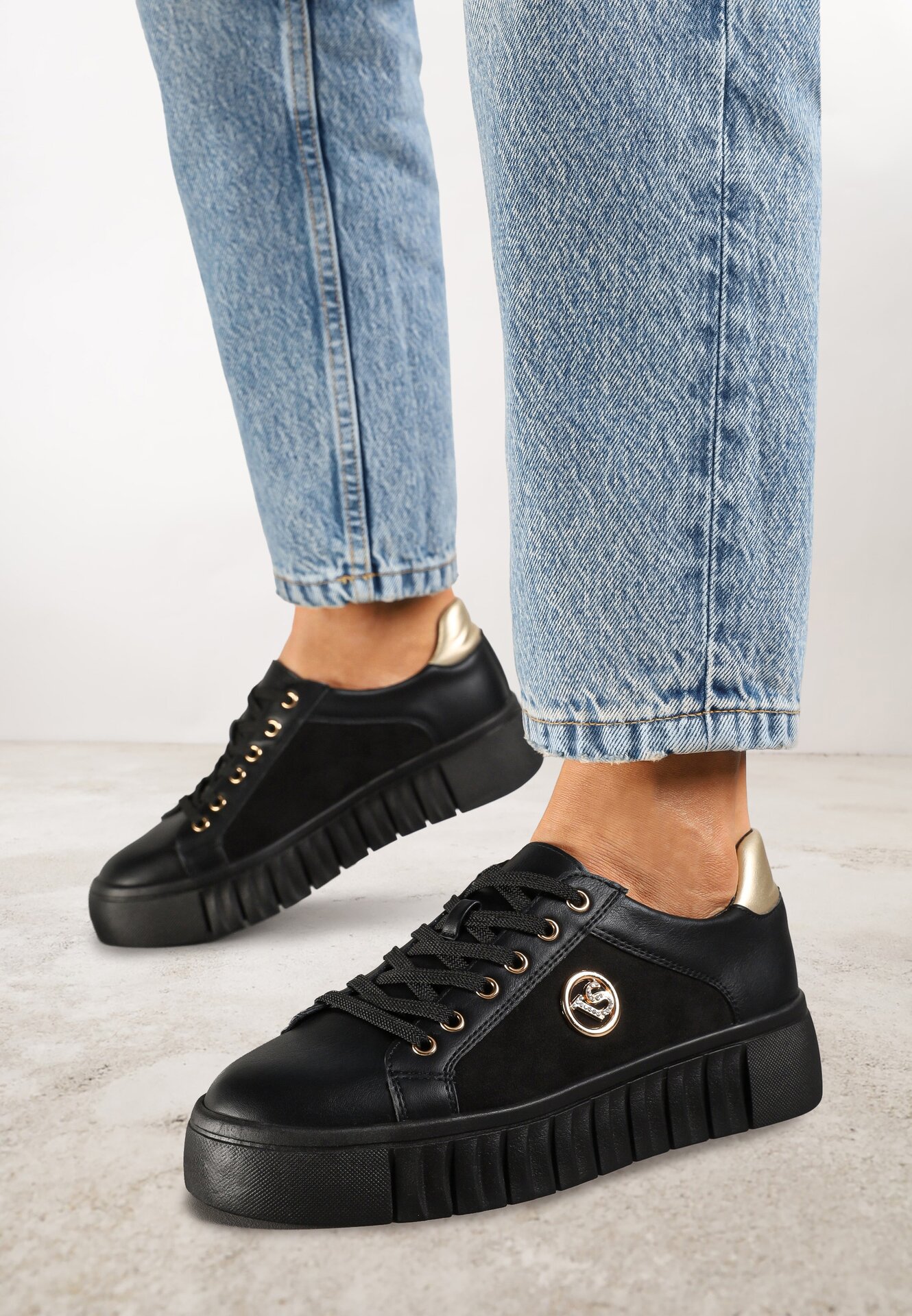 Sneakers Negru cu argintiu