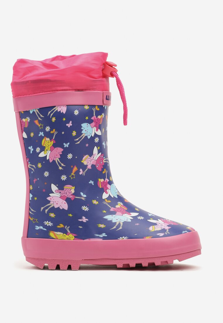 Cizme de cauciuc Bleumarin cu fucsia