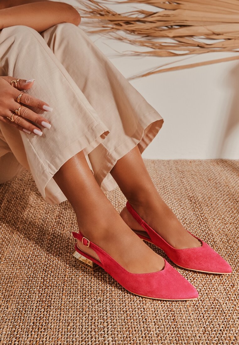 Sandale fuchsia Vices cu branț din piele și vârf ascuțit Galurena