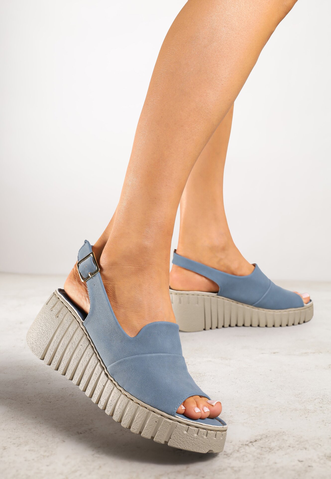 Sandale Albastre Vices cu platformă cu imprimeu Realivra