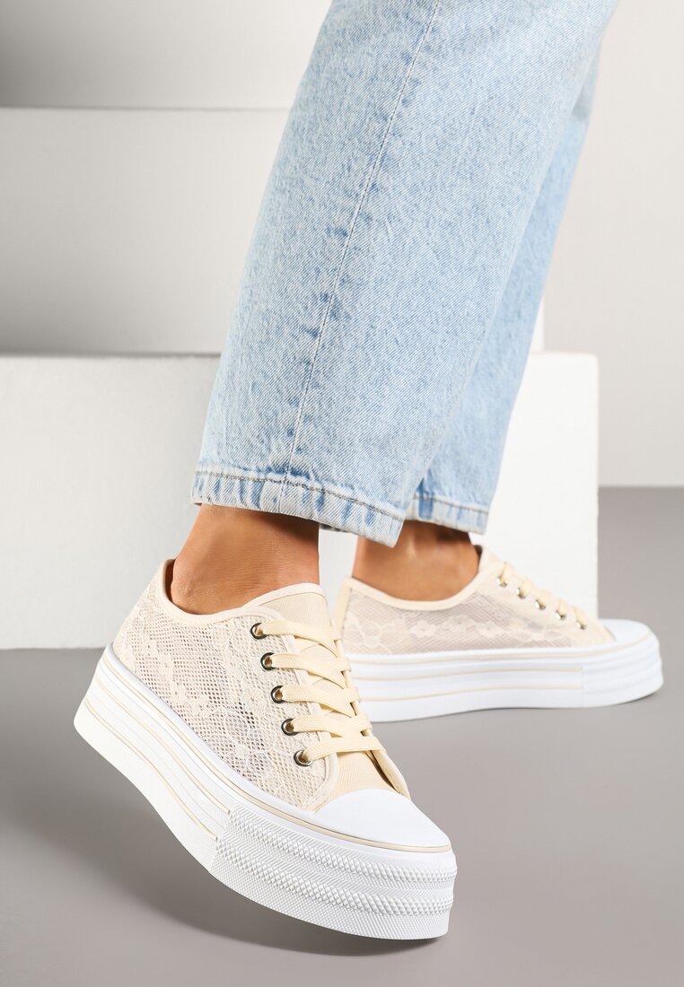 Teniși înalți Bej