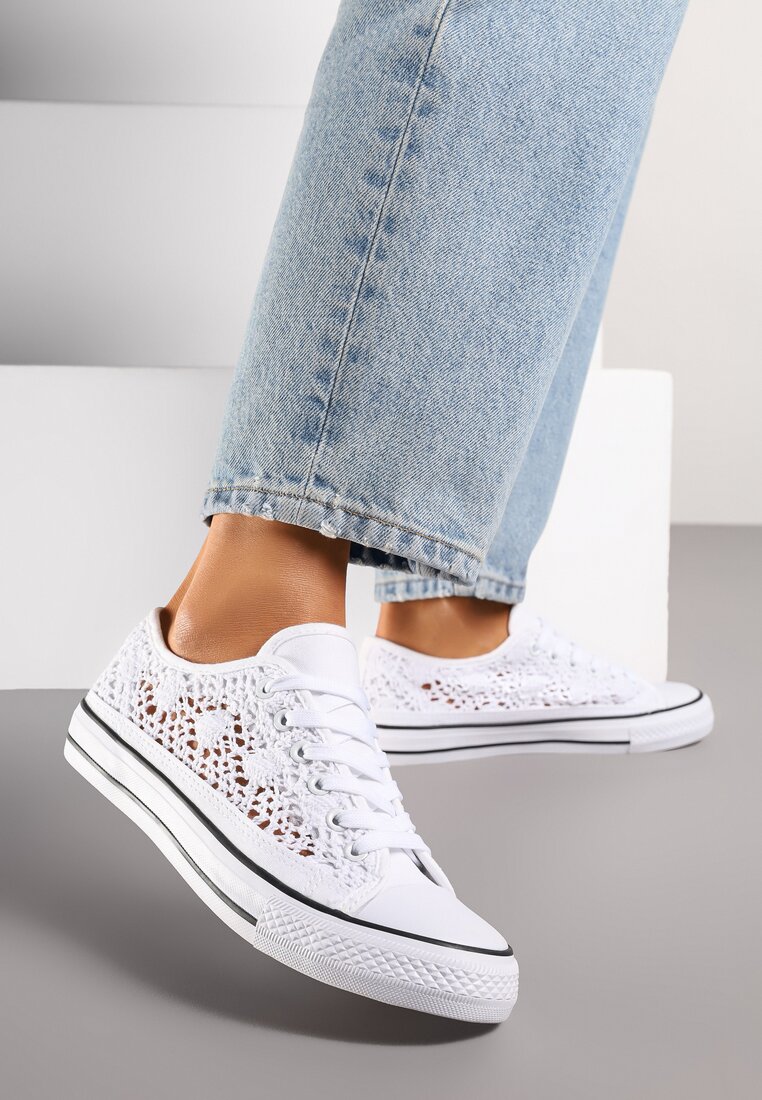 Teniși înalți Alb cu negru