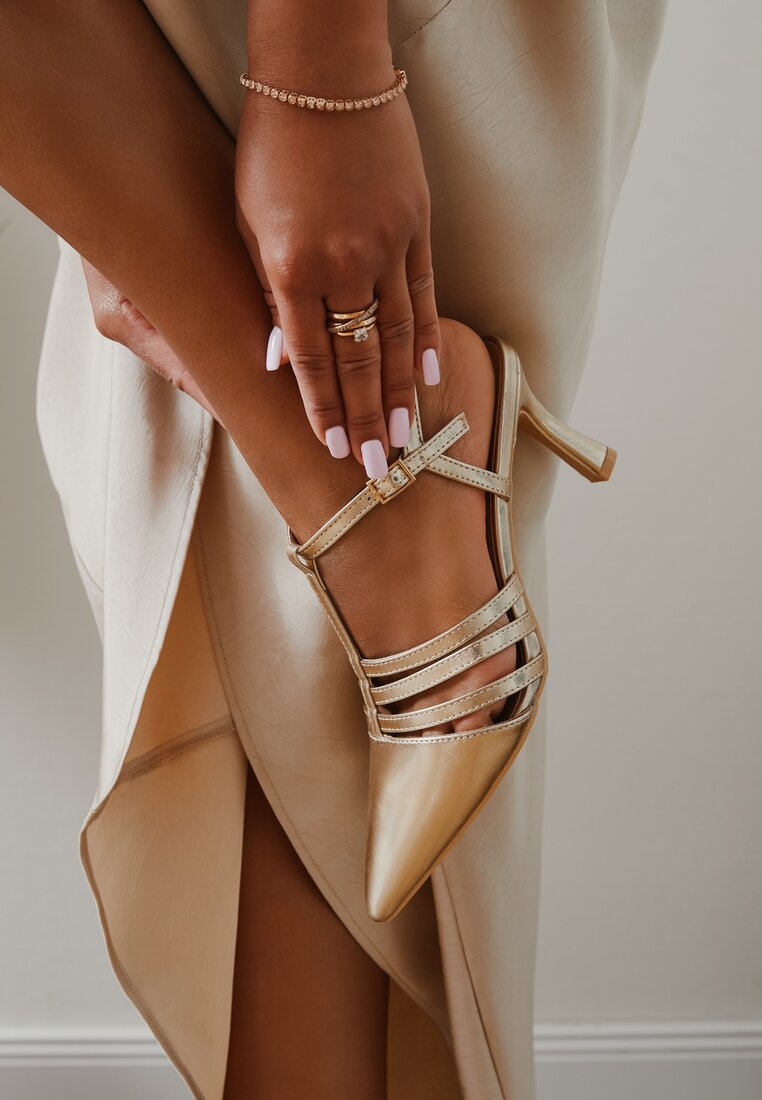 Sandale Aurii Vices cu Toc Stiletto Anivi
