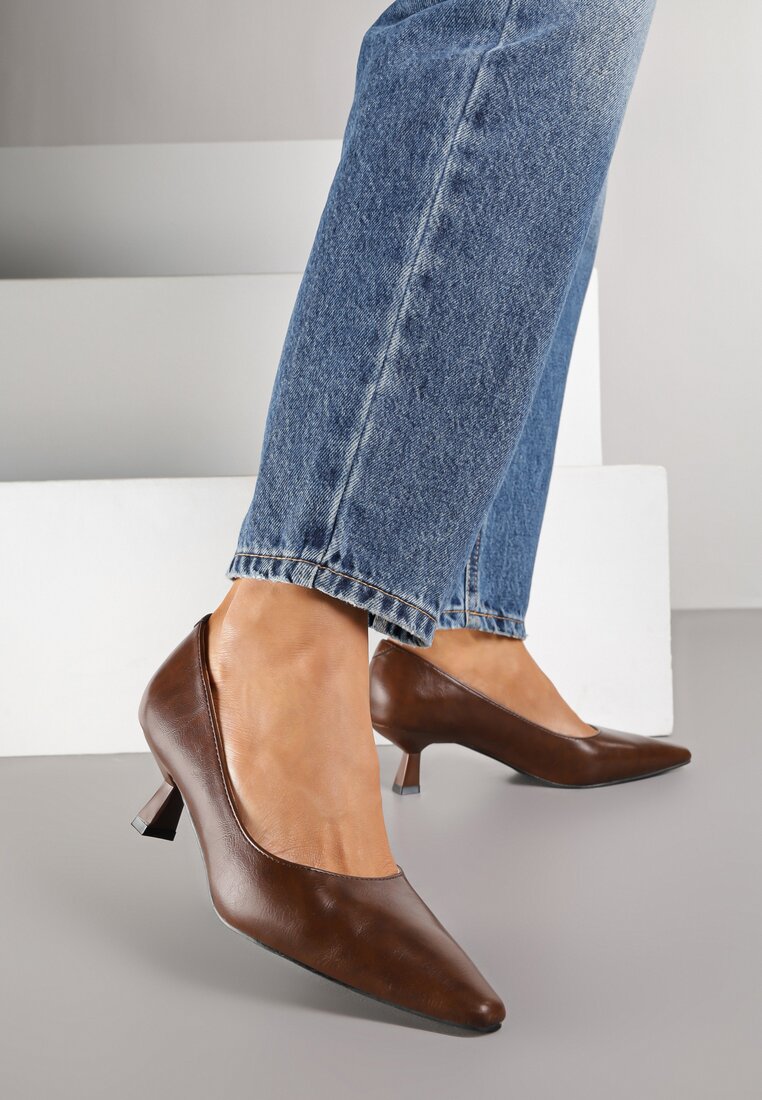 Pantofi cu toc Maro deschis