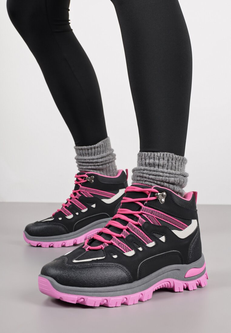 Bocanci Negru cu fucsia