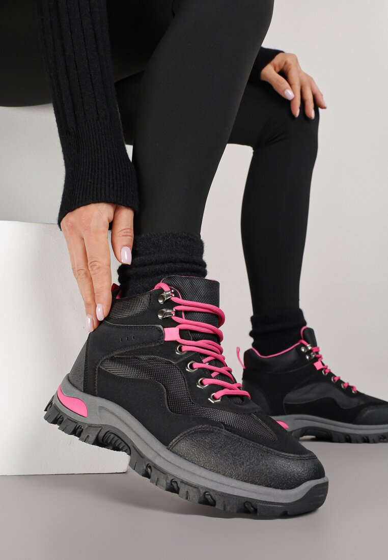 Bocanci Negru cu fucsia