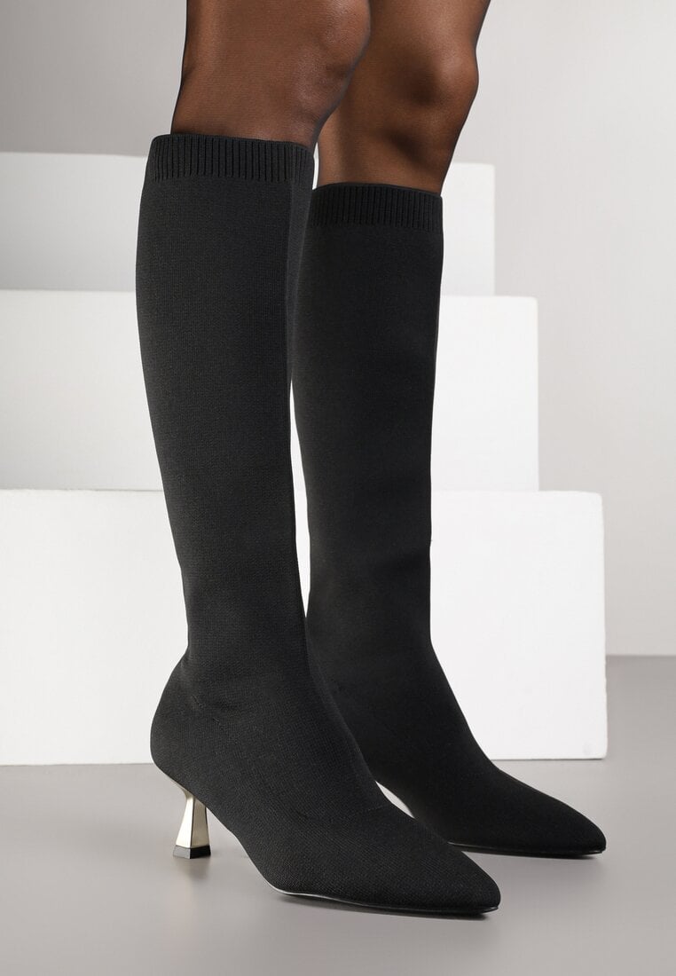 Cizme Negru cu argintiu