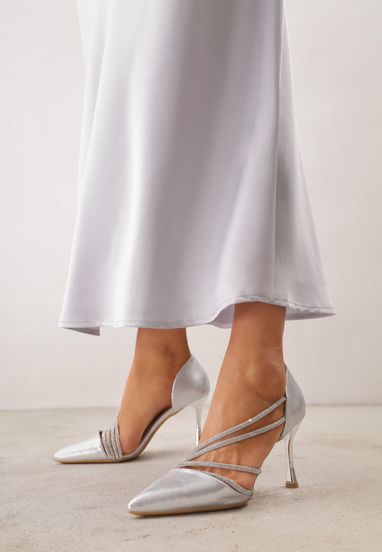 Pantofi stiletto Argintii
